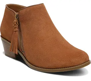 Vionic Suede Ankle Boots - Shyanne, Size 9-1/2 Wide, Toffee