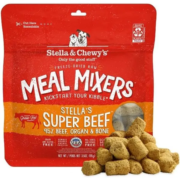 Stella & Chewy's Freeze-Dried Raw Chicken Meal Mixers- Dog Food Topper and Mixer - Made with 95% Cage-Free Chicken, Organs & Bone - Perfect for Picky Eaters - Grain-Free - 3.5oz