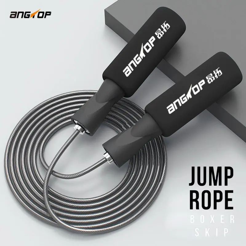 1pcs Bearing jump rope Wire Skipping Rope, Weight Loss Fitness Jump Rope Cushion handle Suitable for students and athletes Weighted Jump Rope