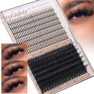 Mixed Length Eyelash Extensions Kit, Individual False Eyelashes, Eye Makeup Enhancement Tool for Women & Girls, Cosmetic, Lash Clusters, DIY Eyelash Extensions, Fluffy Volume Eyelashes