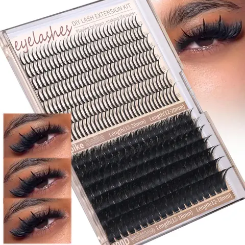 Mixed Length Eyelash Extensions Kit, Individual False Eyelashes, Eye Makeup Enhancement Tool, Cosmetic, Lash Clusters, DIY Eyelash Extensions, Voluminous False Eyelashes, Volumized Fake Eyelashes, Volume False Lashes