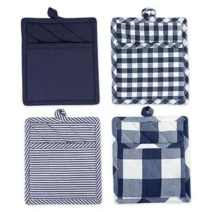 Design Imports 4-piece Assorted Check Potholder Set