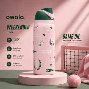 Owala Weekender 32oz FreeSip Water Bottle Pink Sport Edition Leakproof Insulated Travel Tumbler
