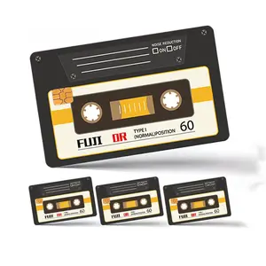 Cassette Tape Design Card Skin Sticker, 4 Counts/set Waterproof & Scratch Resistant Card Sticker, Bank Card Skin Protector, Decorative Stickers