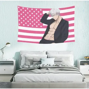 Gojo Satoru Pink Tapestry/Flag