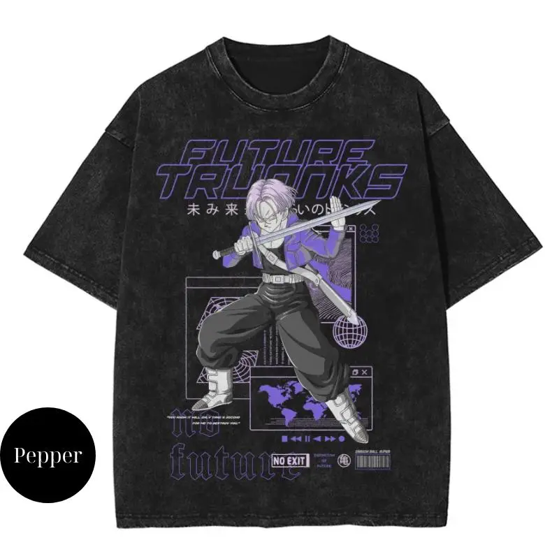 Future Trunks Vintage T-shirt, Anime Shirt, DBZ Shirt, Gym Shirt, Unisex Cotton Crewneck T-Shirt - Medium, Short Sleeve, Casual Streetwear Printed Tee