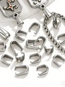 50pcs Stainless Steel Pendant Clasps, Jewelry Accessories, Necklace Pendant Buckle, DIY Jewelry Making, Daily Jewelry Parts, Diy Beading Accessories