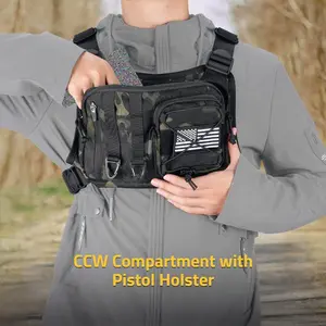 Anti-theft Lightweight EDC Chest Bag Men Women Adjustable Running Vest Pack for Hiking Outdoor Sports Daily Carry Tactical Rig