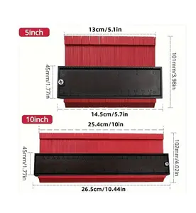 1PC 5 Inch/10 Inch Contour Gauge Duplicator, Adjustable Precise Copy Asymmetric Shapes Measuring Tool, Corner Profile Measurement Ruler, Wood Template, Carpet, Tile And Laminate Flooring