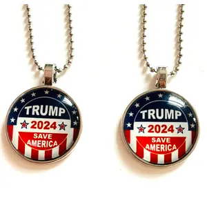Trump 2024 SAVE AMERICA Presidential Election Collectible Necklace 2 PC/Set