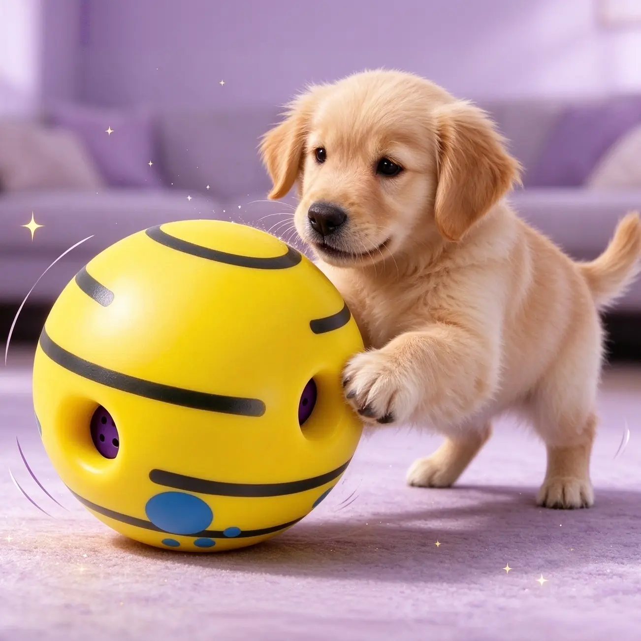 Wobble Wag Giggle Ball, Interactive Dog Toy, Fun Giggle Sounds When Rolled or Shaken, Pets Know Best, As Seen On TV