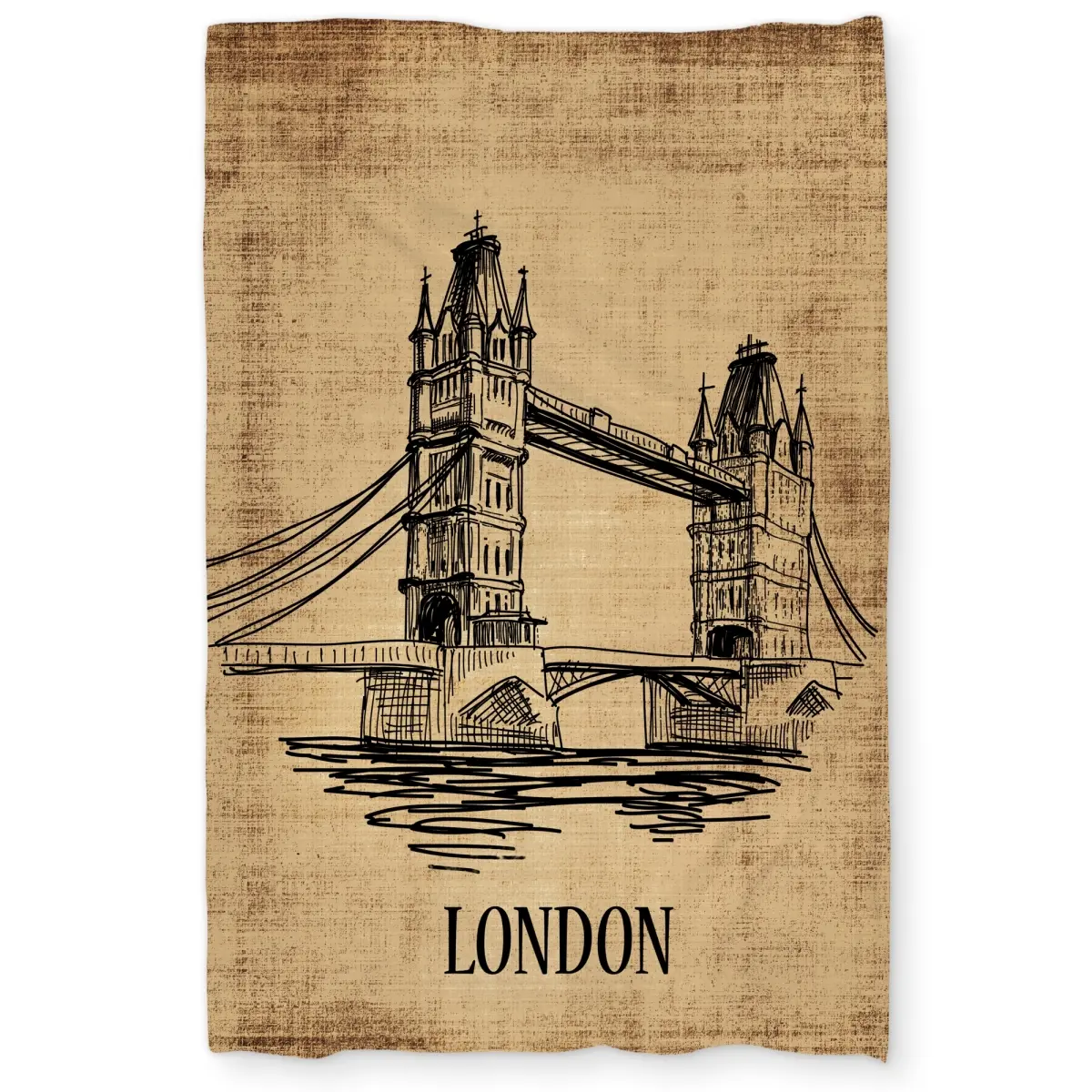 360 stand Twin Size Extra Long Duvet Cover - Brown Architecture Art Tower Bridge Print, Microfiber Face, Soft Fabric Bedding, Statement Piece for Modern Aesthetics, Stylish Retreat & Urban Living Home Decor, Bedding Inspo, Design Enthusiasts, Restful Retr