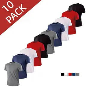 10/5-PACK Men's Round Neck Sports T-Shirts, Short Sleeve, Suitable for All Seasons, Breathable Design, Quick Drying Breathable Workout Tops, Men's Sportswear, Choose a size larger Fathersdaygift