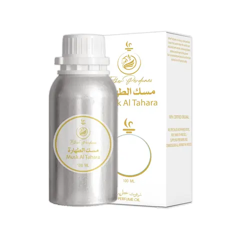 Ether Perfumes MUSK AL TAHARA Non-Toxic Concentrated Fine EDP 100ml - Single Item Skin Musk Unisex Fragrance, Premium Grade Extract Scented Oil Perfume, Body Oil for Perfume Making, Aromatherapy