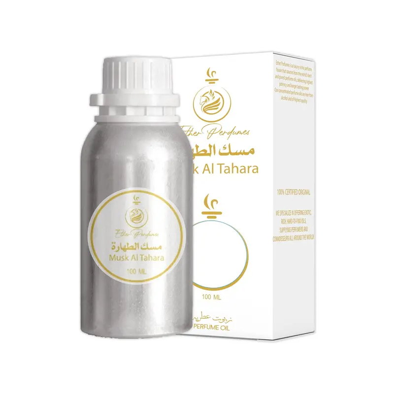 Ether Perfumes MUSK AL TAHARA Non-Toxic Concentrated Fine EDP 100ml - Single Item Skin Musk Unisex Fragrance, Premium Grade Extract Scented Oil Perfume, Body Oil for Perfume Making, Aromatherapy