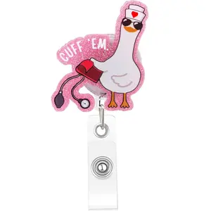 Fun Goose Nurse Badge Scroll, Adjustable Clip-On Lapel Pin, Perfect Gift for Nursing Students Rn Lpn Cna Ma Medical Workers Teachers Doctors