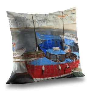 Begin Home Decor C1PT1414VSV0N6 14 x 14 in. Rainy Day at the Dock - Poly Twill Throw Pillow Insert - Home Decor