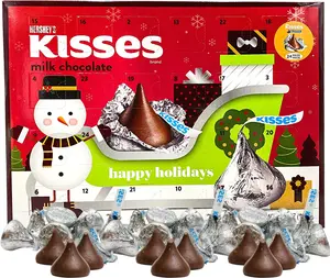 Hershey Milk Chocolate Kisses Candy Filled 2024 Christmas Advent Calendar