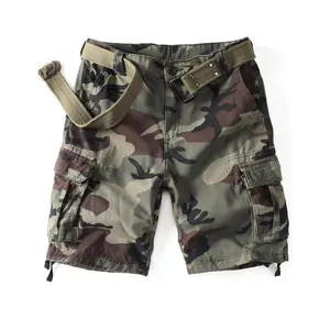AKARMY Camo Cargo Shorts for Men Cotton Casual Wild Outdoor Work Relaxed Fit Shorts with Multi-Pockets 8062-19 (No Belt) Fathersdaygift Tactical Uniform