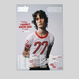 Music Poster | Sombr Poster | Sombr USA 2025 Tour | Vintage Style Wall Art Poster For Fan
