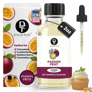 Dolce Flav Passion Fruit Extract 2oz Oil-Soluble Flavoring for Candy, Baking, Ice Cream, Lip Balm & Dessert Recipes, Concentrated Passion Fruit Flavor
