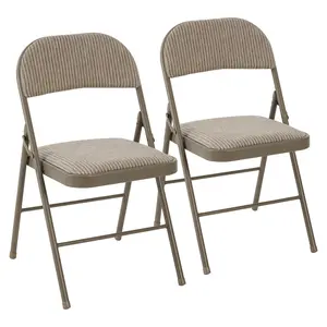 Modern Folding Chairs with Fabric-Padded Cushion and Back, Stackable Portable Chairs for Home Office, Indoor Use, Modern Chairs