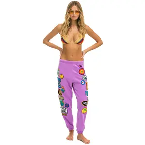 VINTAGE PATCH SWEATPANTS - NEON PURPLE