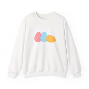 Pastel Easter Eggs Sweatshirt | Minimal Spring Egg Trio