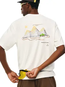 FPA Lyocell Mountain Print Short Sleeve Tee Cooling Breathable Summer Crew Neck Athletic T Shirt for Men