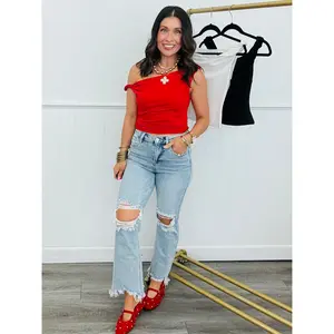 Twisted Straps Off Shoulder Top (Reg.)-3 Colors