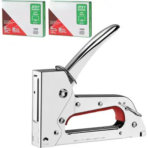 JT27 Light Duty Staple Kit - Durable Chromed-Steel Thin Wire Stapler with Chrome Finish, 2000-Count JT21 3/8" Staples, Lightweight, Easy to Clean for Decorating, Crafts Projects