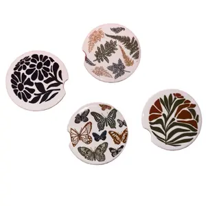 flower & butterfly car coasters