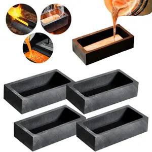 A Set of 4/2 Pcs Graphite Ingot Mould Crucible Mould for Casting Gold Silver Metal Aluminum Copper Brass Melting Refining,DIY Jewelry Casting Tools,Craft Processing Equipment,Tools & Hardware
