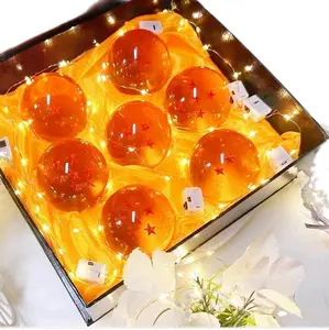 DBZ Seven Star Ball 7 Pieces 76MM Oversized Crystal Acrylic Glass Decorative Collectible Transparent Toy Ball with Unique Gift Box