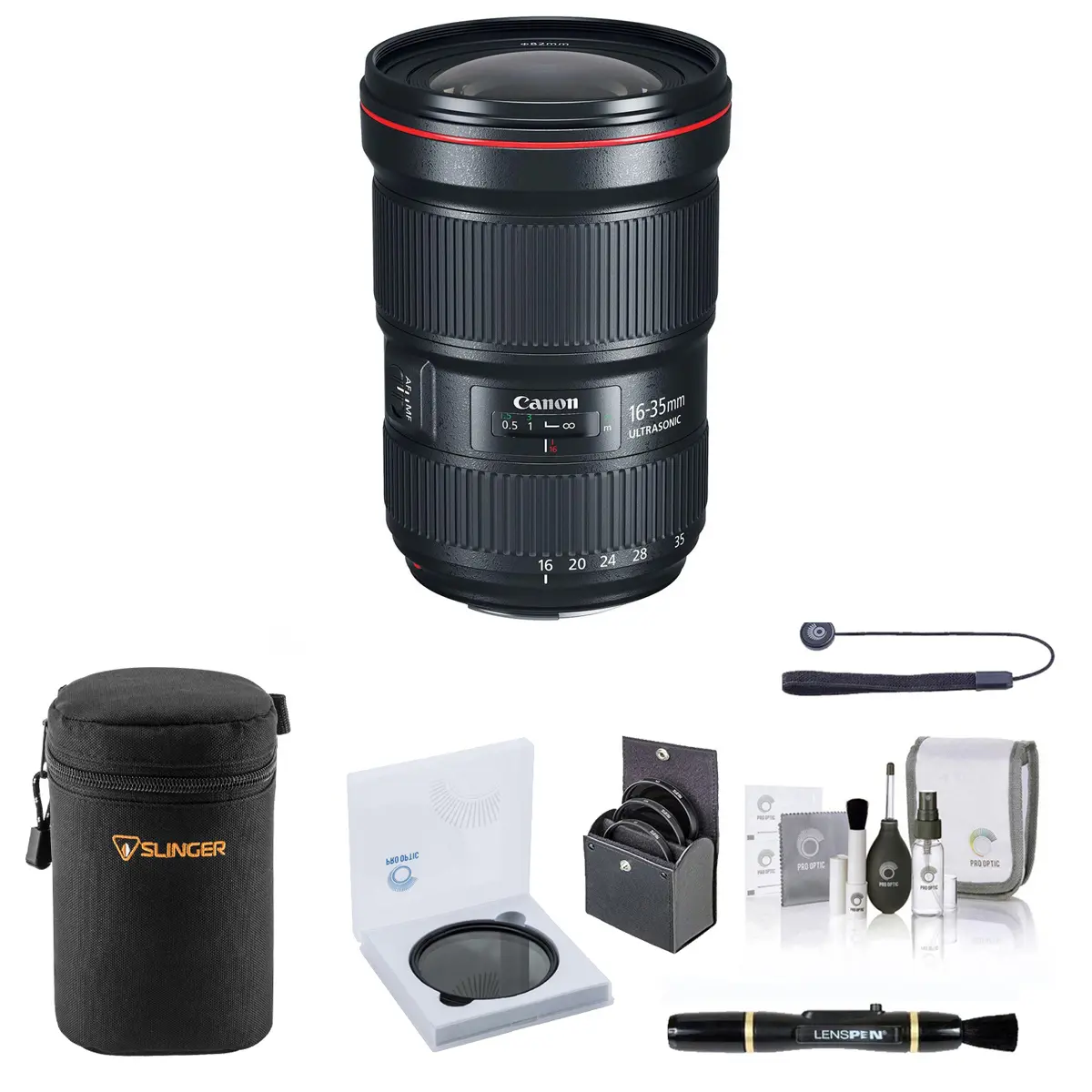 Canon EF 16-35mm f/2.8L III USM Lens, Bundle with 82mm UV, CPL, ND and VND Filters, Lens Case, Lens Cleaner, Cleaning Kit, Lens Cap Tether