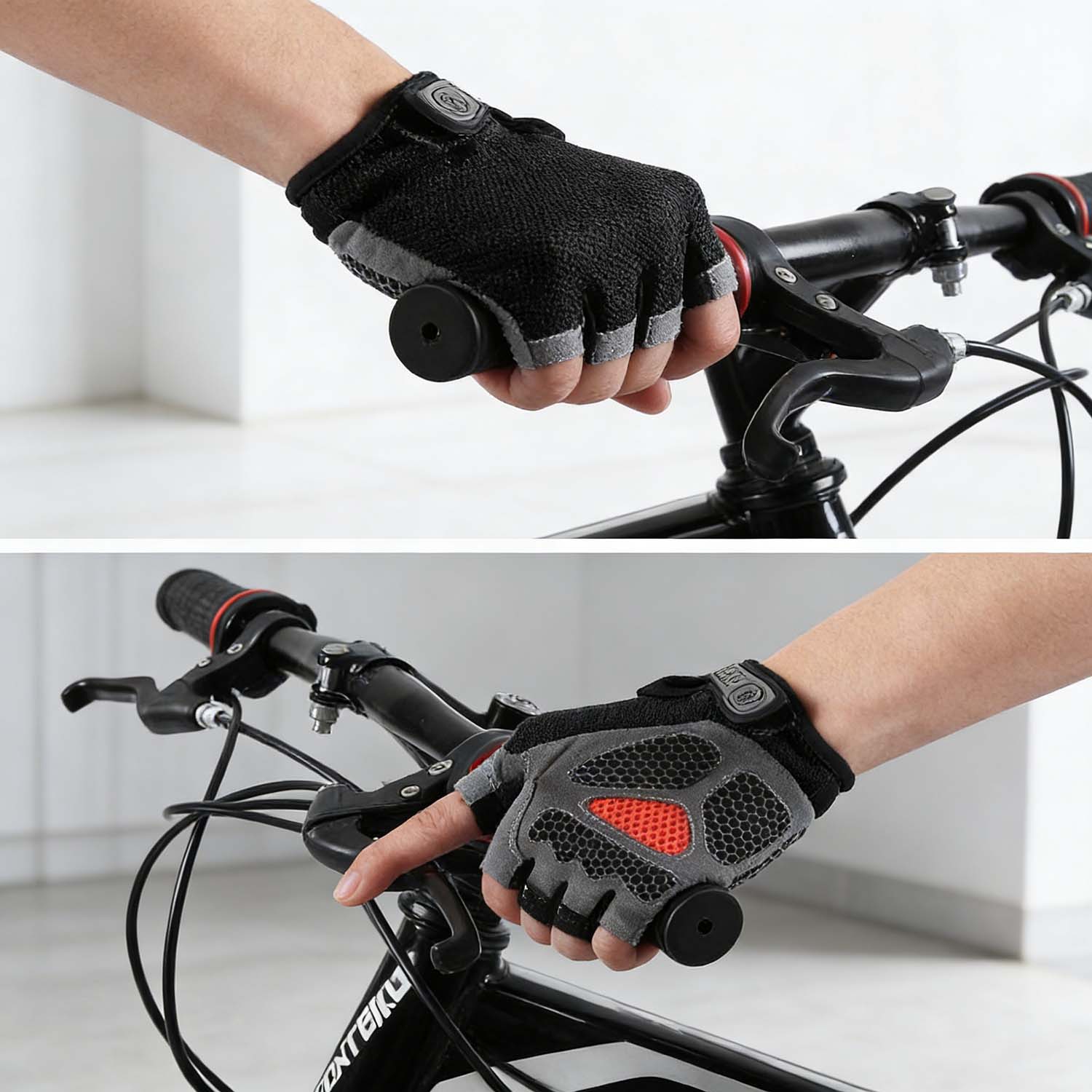 Accmor Cycling Gloves for Men Women, Half Finger Bike Gloves, Anti-Slip Shock-Absorbing Breathable Gloves for Road Bike MTB, Fitness and Outdoor Sports