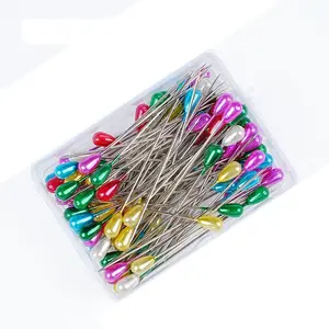 50/100pcs Multicolor Water Drop Head Sewing Pins with Large Heads for Fabric Positioning, Clear Storage Box Included, Craft Supplies and Accessories, Sewing Tools, Sewing Supplies Crafts, Sewing Products