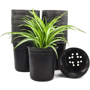 50-Pack 1 Gallon Flower Plant Nursery Pots, Thickened Soft Seed Starting Container for Succulents, Seedlings, Cuttings, Transplanting,(Black)
