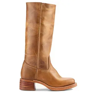 Shoe Shop Women's Knee-High High Heel Boots Banana Mid Calf Western Square Toe Comfortable Campus Chunky Riding Fall