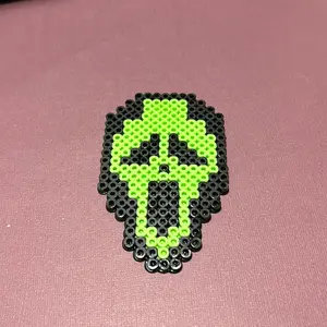 Perler Bead Scream Ghost Face Keychain