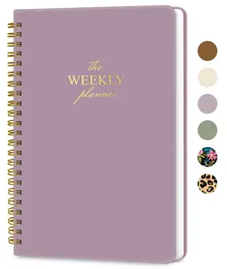 Undated Weekly Planner, Weekly To Do List Notebook with Goal & Habit Tracker Organizer, A5 Weekly Work Planner Notebook with Spiral Binding, 6" x 7.9" - Violet