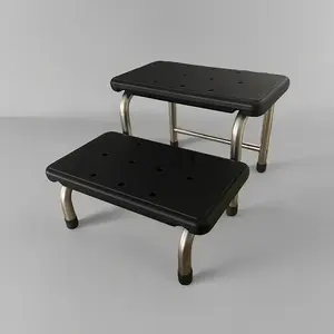 Portable Stainless Steel Double-Layer Anti-Slip Plastic Step Stool: Boasting Thickened Non-Slip Design and Waterproof Steps, It's a Versatile RV Footrest for Home, Hospital, Garden, and Office. Capabl