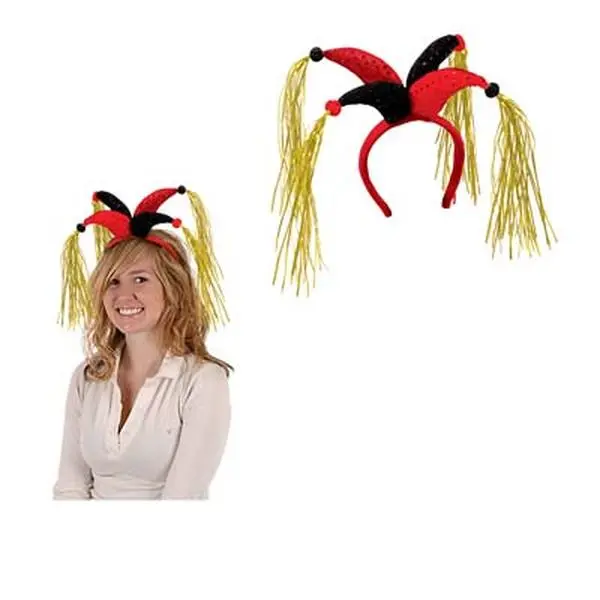 Beistle Men's Jester Tasseled Headband with Gold Accents, Red & Black Costume Accessories for Mardi Gras or Medieval Parties, Birthday, Tassels, Happy Birthday, Asian, Red Headband, Party, Birthday Ideas