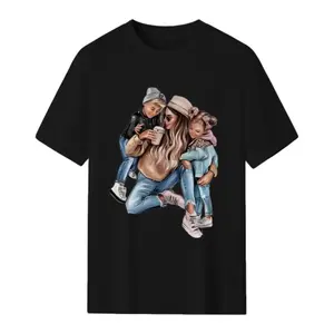 Women's Vintage Graphic Tees - Mom & Kids Family Love Oversized T-Shirt | Mother's Day Gift Trendy Tops