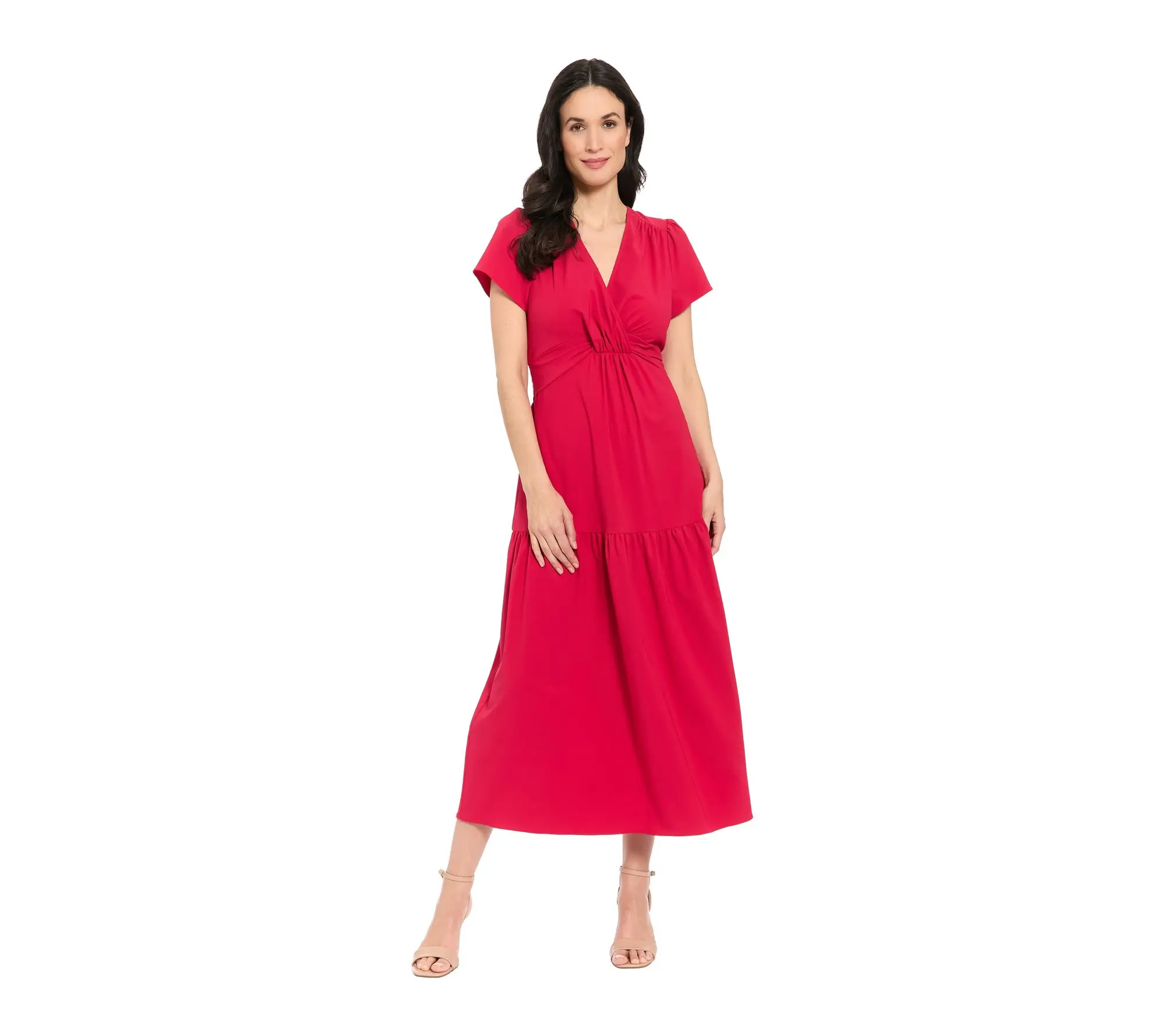 London Times Faux Twist Maxi Dress