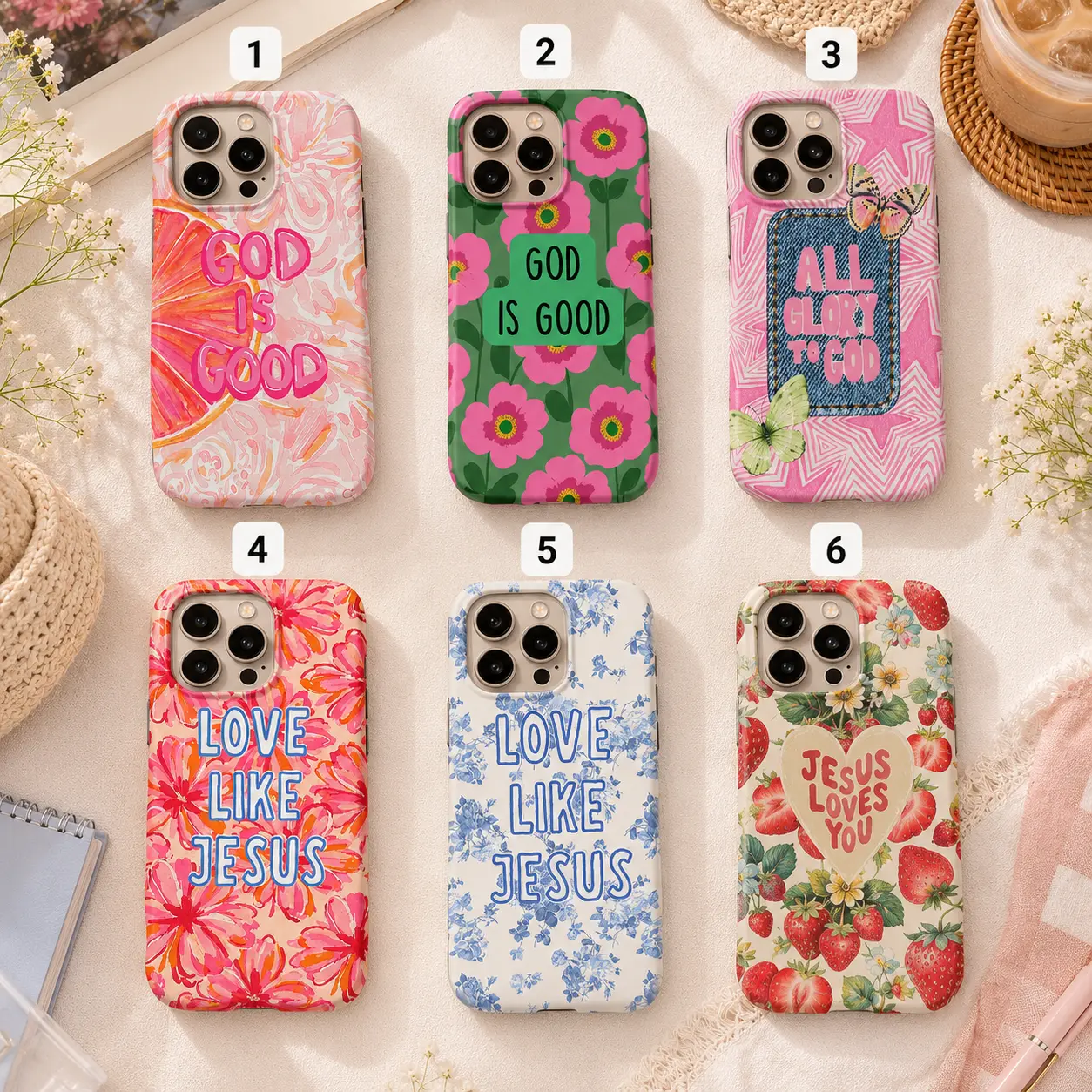 Christian God Is Good Phone Case, Love Like Jesus, Jesus Loves You, Trust in His Plan iPhone Case, God Is Good Coquette Bow, Faith Phone Cover