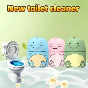 3PCS Toilet Bowl Cleaner Bottle, Cute Dinosaur-Shaped Bathroom Toilet Tank Cleaner with Ocean, Jasmine, and Peach Scent full head coverage