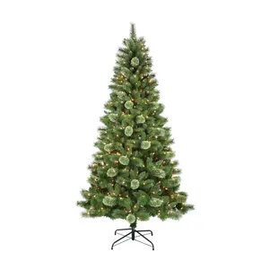 Puleo Pre-Lit 7.5' Western Pine Artificial Chri stmas Tree