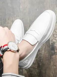 Men's Fashionable Plain Color Slip on Dress Shoes, Casual Comfortable Breathable Loafers for Daily Wear, Lightweight Breathable Shoes for All Seasons, Casual Business Shoes, Boy