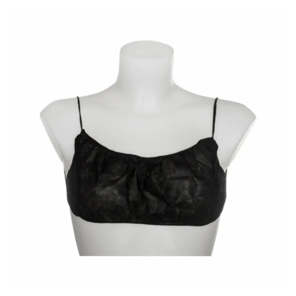 100 Count Disposable Backless Bras for Women, Soft Fit Wireless Spunbond Polypropylene, Hygienic and Individually Wrapped - Black, S/M, Garment, Hygienic Purpose, Small/Medium, Soft Spun Bonded Polypropylene